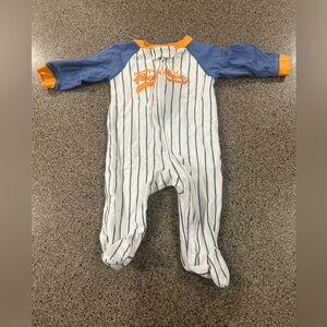 Carter's Blue and Orange Striped Footie